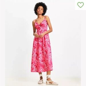 LOFT Pink Floral Maxi Dress
